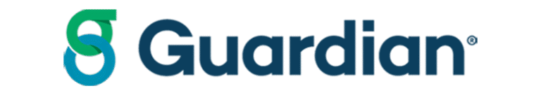 The image shows the Guardian logo, featuring two interlocking stylized "G" shapes in green and blue, followed by the word "Guardian" in bold, dark blue letters.